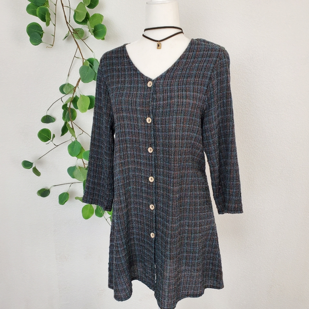 HABITAT Multicolor Button Down Tunic